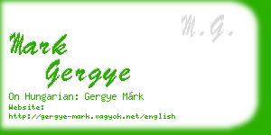 mark gergye business card