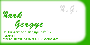 mark gergye business card